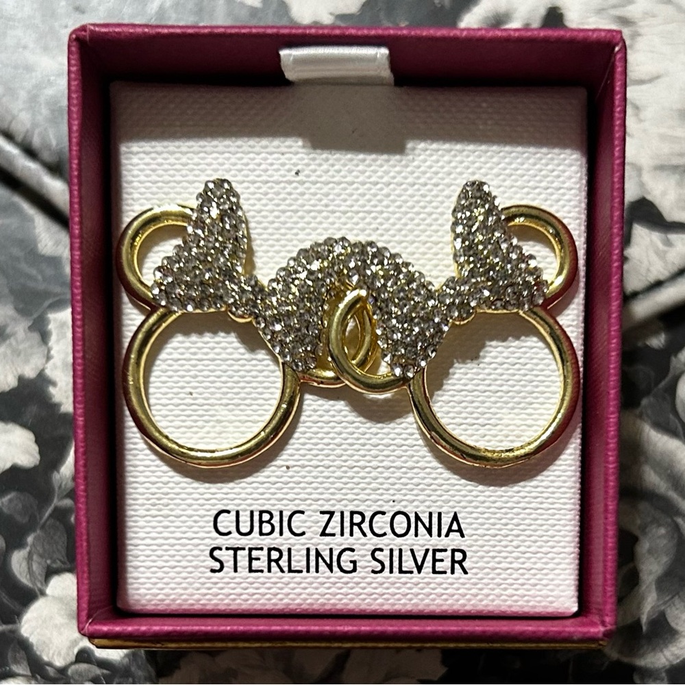 Disney Gold Plated Sterling Silver Minnie Mouse Earrings